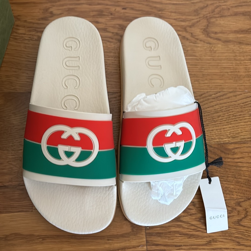 Brand New Gucci Interlocking Gg Slides Size 41